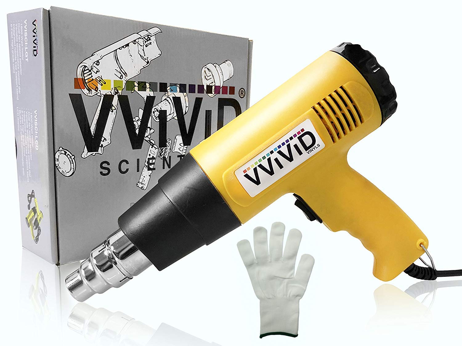 VViViD Professional Heat Gun Multi-Purpose Household Tool Including Precision Nozzle and Heat-Proof Applicator Glove