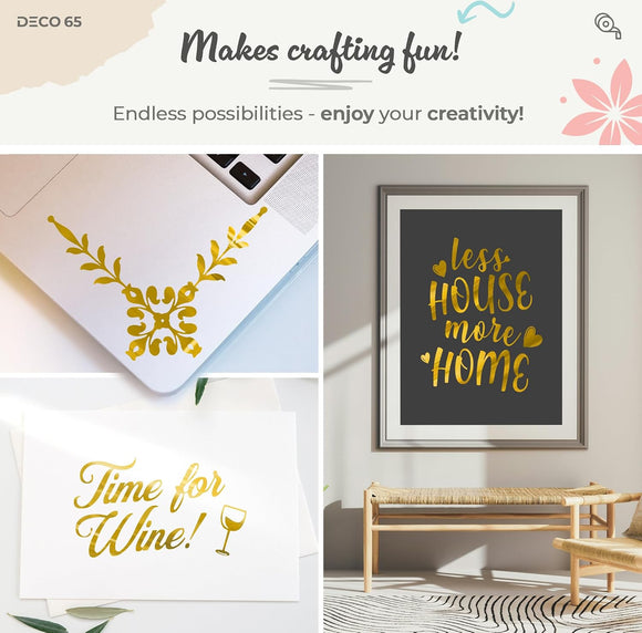 DECO65 Gloss Gold Chrome Permanent Craft Film