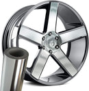VViViD Chrome Silver Auto Rim Vinyl Wrap (4 Sheet Pack of 24" x 30")-1