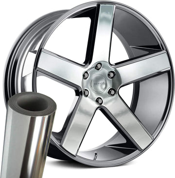 VViViD Chrome Silver Auto Rim Vinyl Wrap (4 Sheet Pack of 24" x 30")