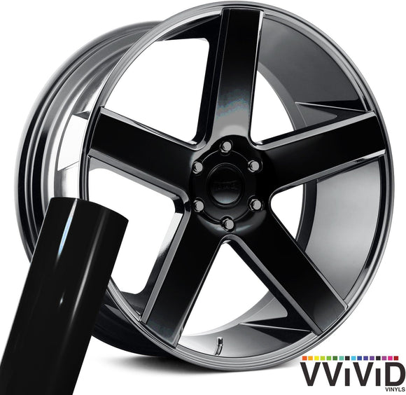 VViViD Gloss Black Auto Rim Vinyl Wrap (4 Sheet Pack of 24" x 30")