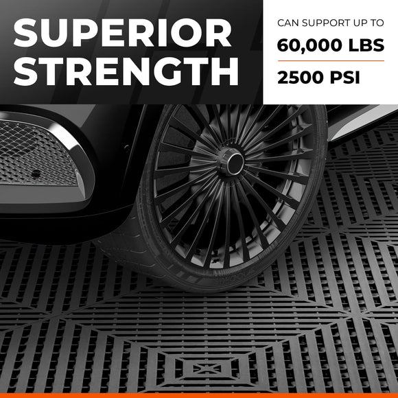 VViViD Elite Garage Modular Floor Tiles - Grey (24 Pack)