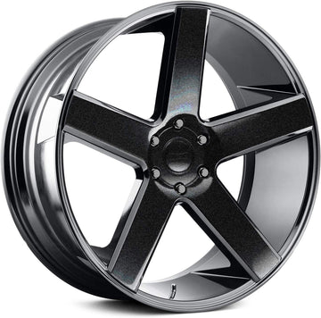 VViViD Gloss Metallic Black Auto Rim Vinyl Wrap (4 Sheet Pack of 24" x 30")