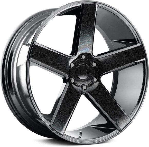 VViViD Gloss Metallic Black Auto Rim Vinyl Wrap (4 Sheet Pack of 24" x 30")