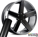 VViViD True R Carbon Black Auto Rim Vinyl Wrap (4 Sheet Pack of 24" x 30")-1