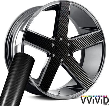 VViViD True R Carbon Black Auto Rim Vinyl Wrap (4 Sheet Pack of 24" x 30")