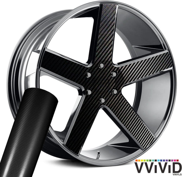 VViViD True R Carbon Black Auto Rim Vinyl Wrap (4 Sheet Pack of 24" x 30")