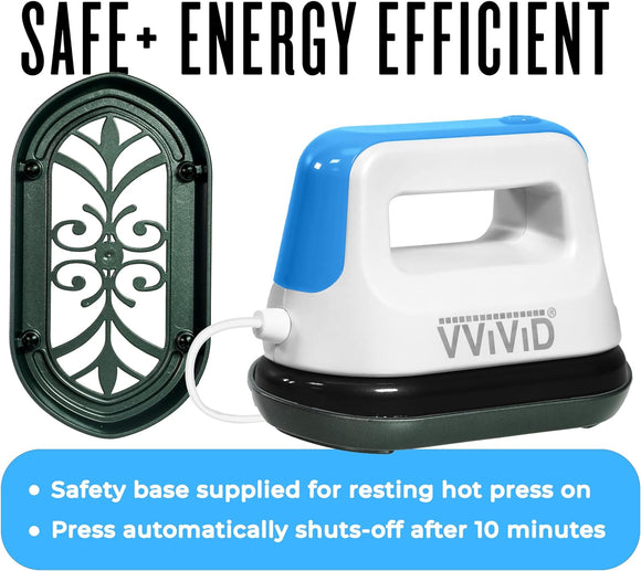 Compact Heat Press Machine for HTV Projects, DIY T-Shirts, Clothes, Portable, Lightweight (MCF)