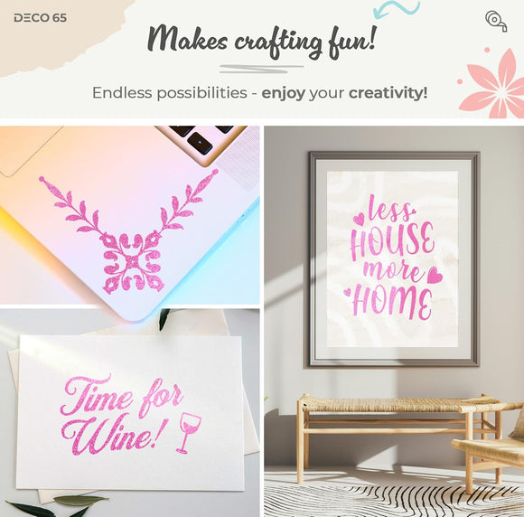 Deco65 Pink Glitter Craft Vinyl
