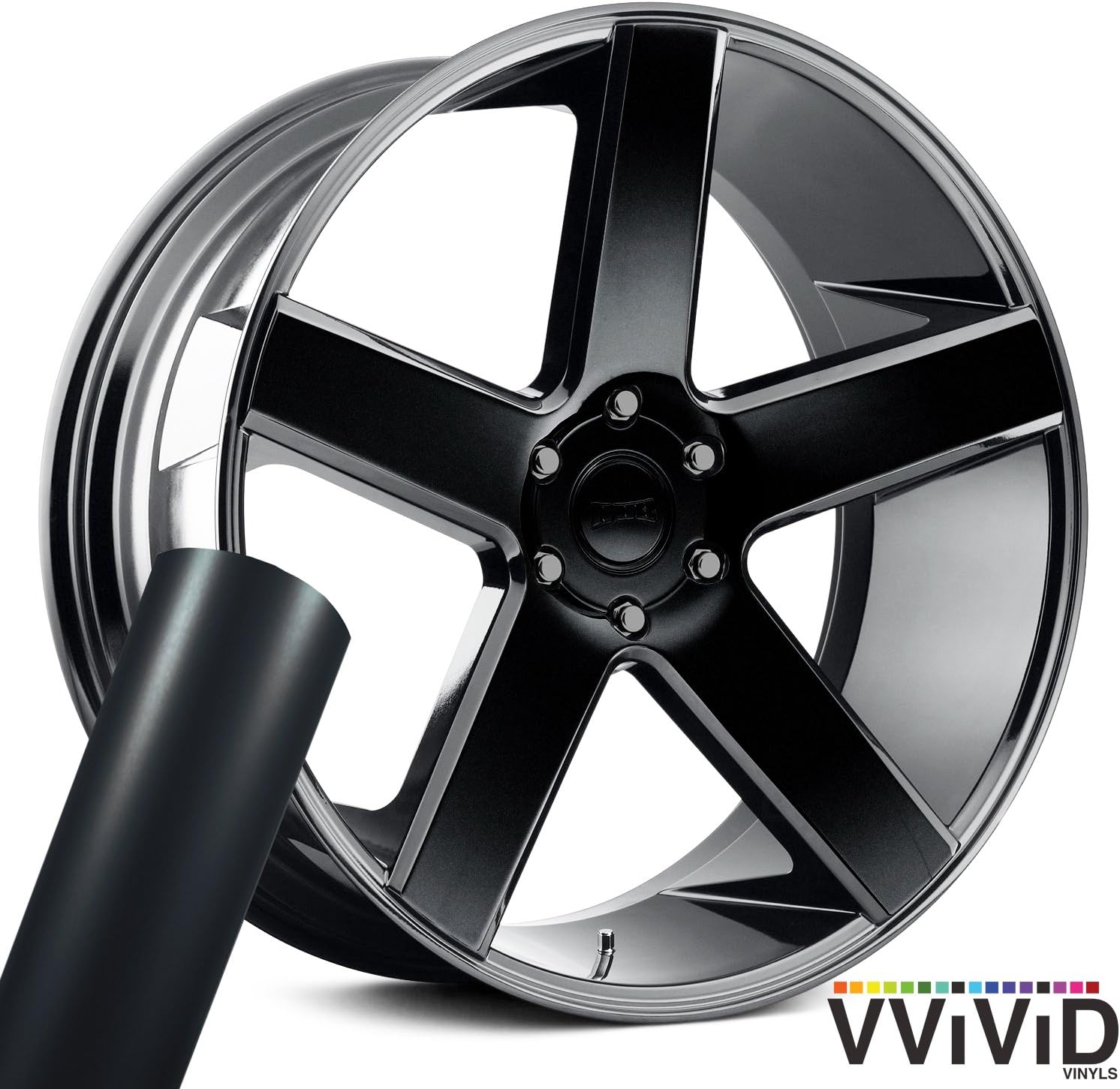 VViViD Matte Black Auto Rim Vinyl Wrap (4 Sheet Pack of 24" x 30")