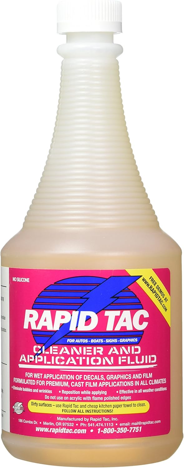 RapidTac Vinyl Wrap Application Fluid 32oz Spray Bottle ( 2 Pack )