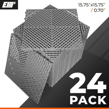 VViViD Elite Garage Modular Floor Tiles - Grey (24 Pack) - 0