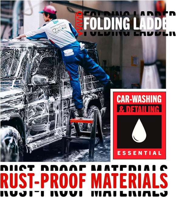 Folding Ladder 4.5kg High Stability 2 Step - 150kg Capacity (MCF)