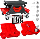 Mechanic Bench 300lbs Capacity Garage Stool with Detachable Creeper (MCF)-4