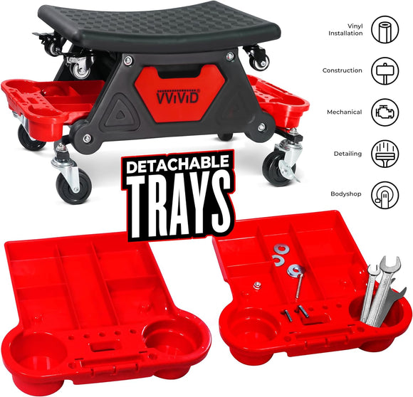 Mechanic Bench 300lbs Capacity Garage Stool with Detachable Creeper (MCF)
