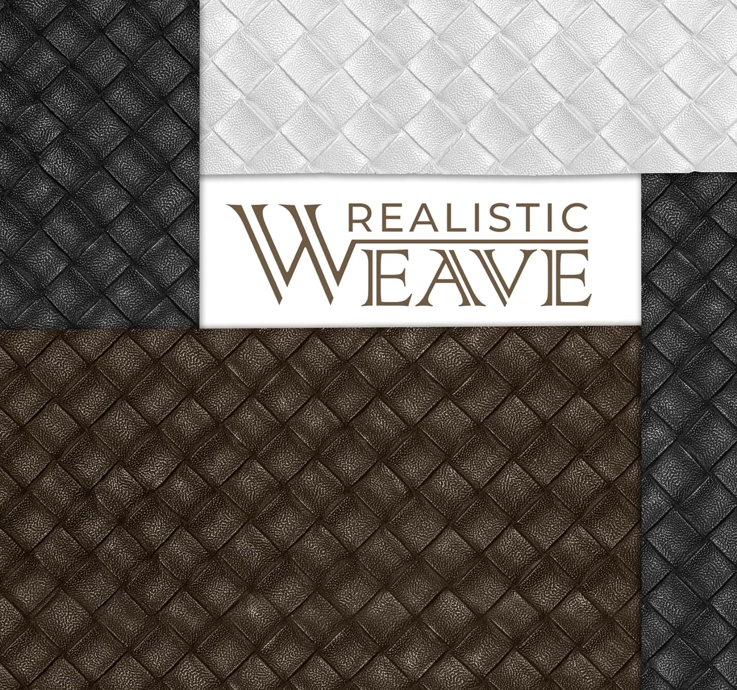 VViViD Artificial Marine White Leather Embossed Lattice Weave Vinyl (10ft x 54") - W.D