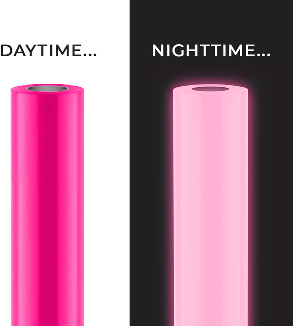 DECO65 Glow in the Dark Hot Pink Craft Film