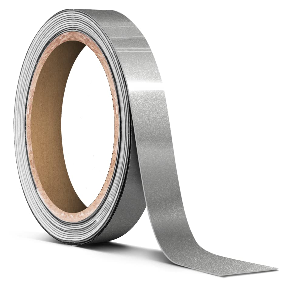 Ultra Gloss Silver Metallic Tape Chrome Deletes 1/2 Inch Thick
