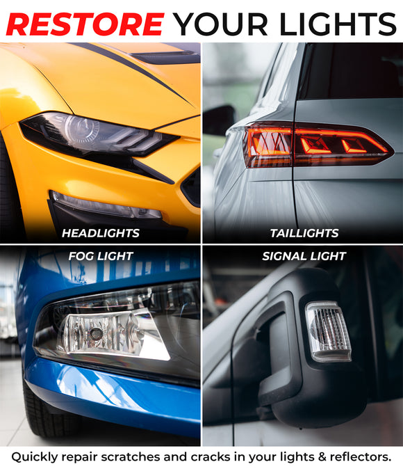 Headlight & Taillight Adhesive Repair Tape (Red & Transparent)