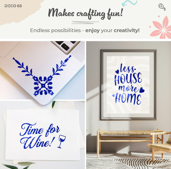 DECO65 Chrome Blue Permanent Craft Film