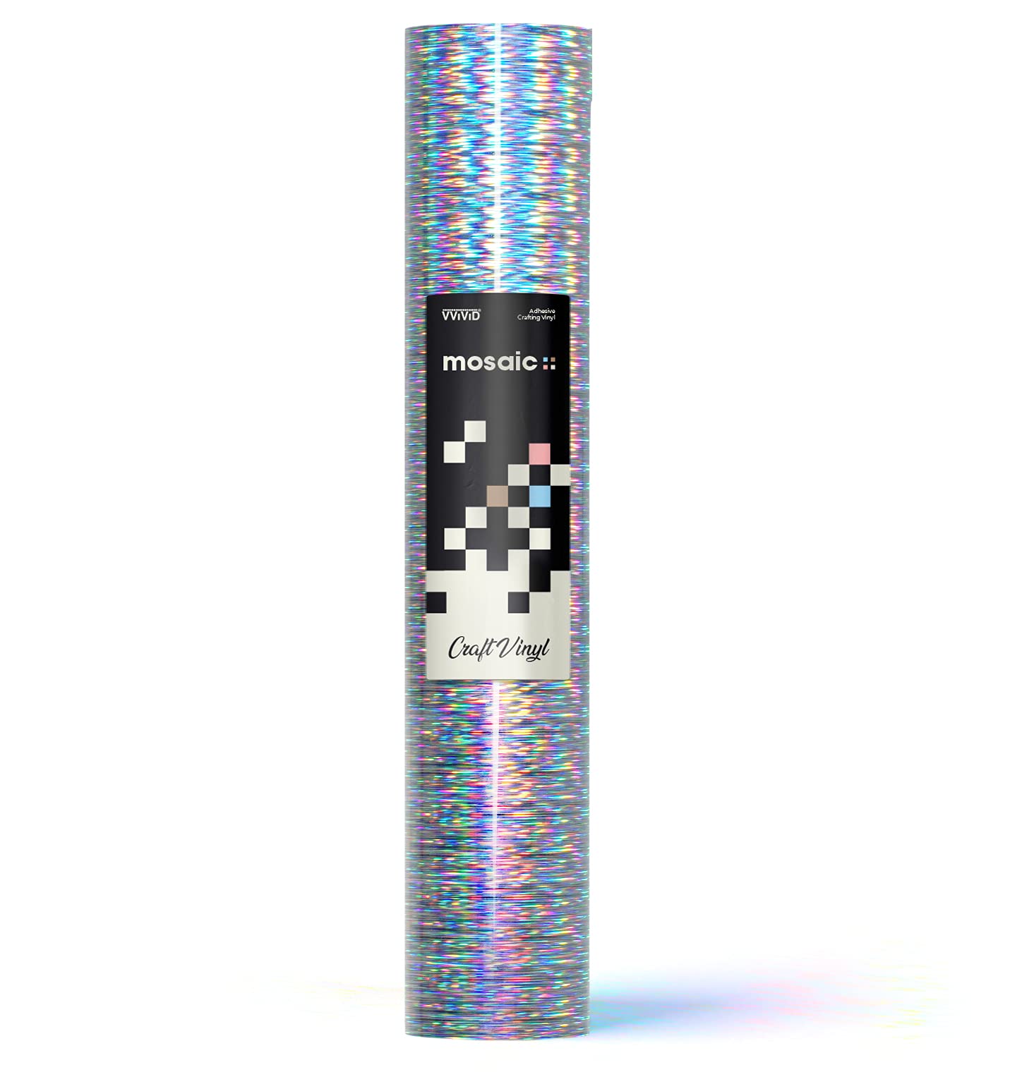 MOSAIC+ Silver Holographic Brushed — Permanent Craft Vinyl (1ft x