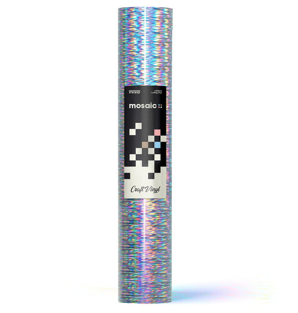 MOSAIC+ Silver Holographic Brushed — Craft Vinyl (1ft x 5ft) [MCF] - The VViViD Vinyl Wrap Shop