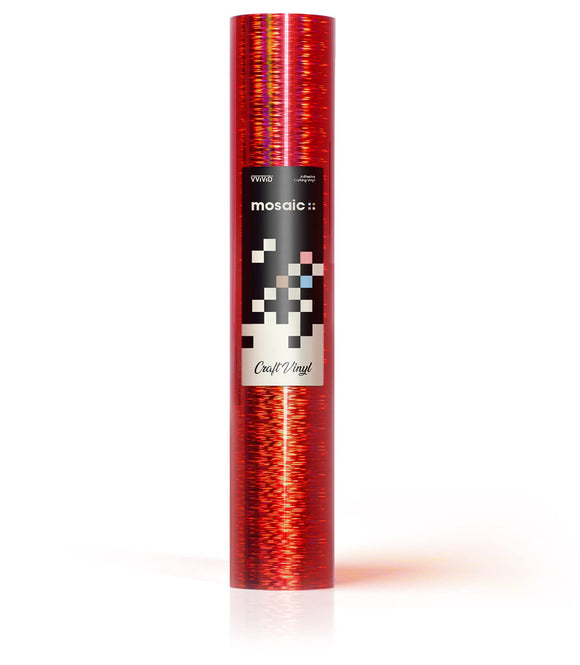 MOSAIC+ Red Holographic Brushed — Craft Vinyl (1ft x 5ft) [MCF] - The VViViD Vinyl Wrap Shop