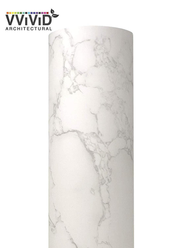 VViViD Carrara White Marble Matte Architectural Film - The VViViD Vinyl Wrap Shop