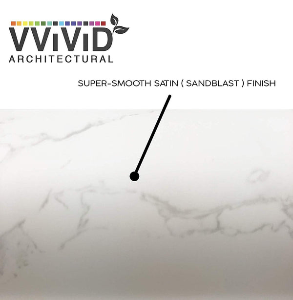 VViViD Carrara White Marble Matte Architectural Film - The VViViD Vinyl Wrap Shop