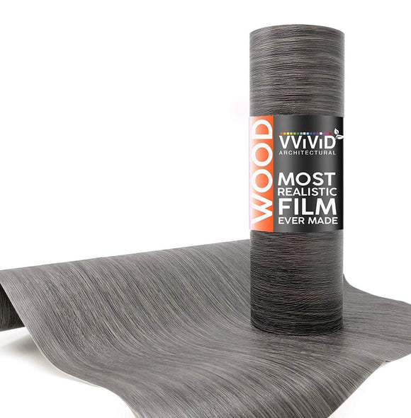 VViViD Dark Grey Vintage Wood Architectural Film - The VViViD Vinyl Wrap Shop