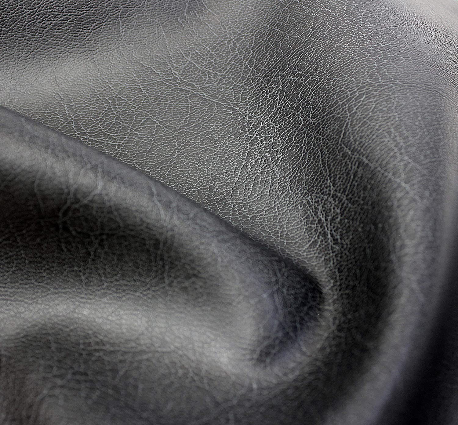 Bycast65 Black Matte Top-Grain Pattern Faux Leather Marine Vinyl