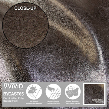 Bycast65 Brown Gloss Top-Grain Pattern Faux Leather Marine Vinyl Fabric - The VViViD Vinyl Wrap Shop