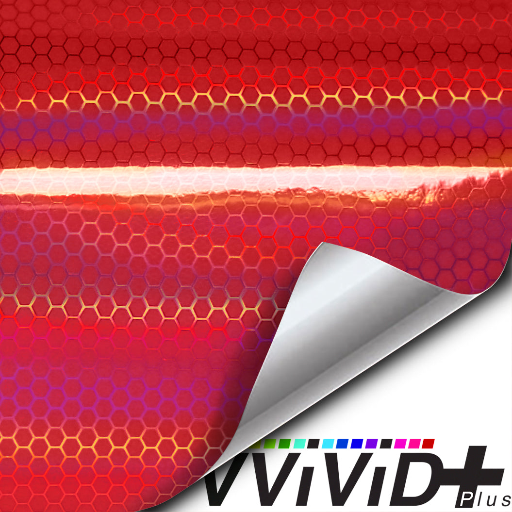 VViViD Red Gloss Vinyl Headlight Foglight Transparent Air Tint Wrap Self-Adhesive (12 x 24 4-Roll Pack)