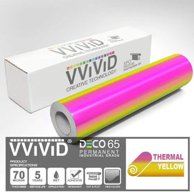 DECO65 High Gloss Thermal Gold-to-Pink Opal Holographic Adhesive Craft Film