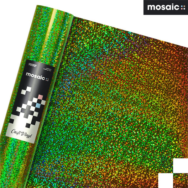 MOSAIC+ Green Holographic Glitter — Craft Vinyl (1ft x 5ft) [MCF] - The VViViD Vinyl Wrap Shop