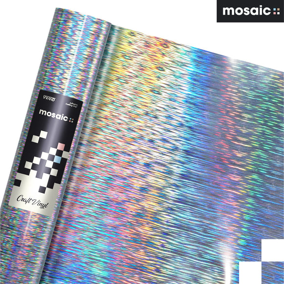 MOSAIC+ Silver Holographic Brushed — Craft Vinyl (1ft x 5ft) [MCF] - The VViViD Vinyl Wrap Shop