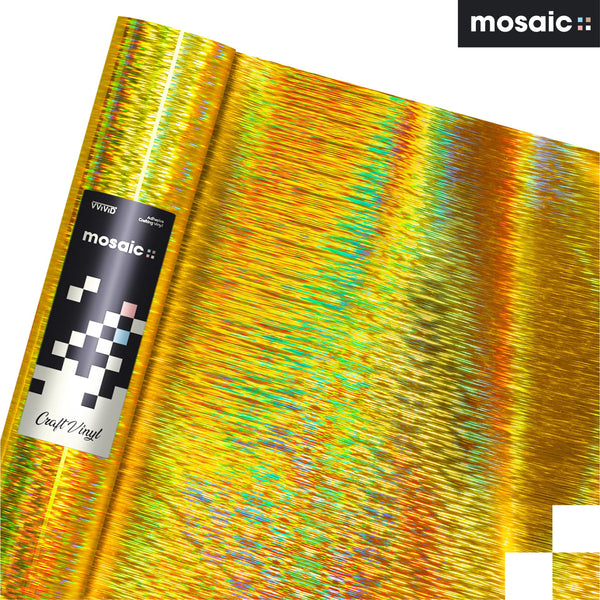 MOSAIC+ Gold Holographic Brushed — Craft Vinyl (1ft x 5ft) [MCF] - The VViViD Vinyl Wrap Shop