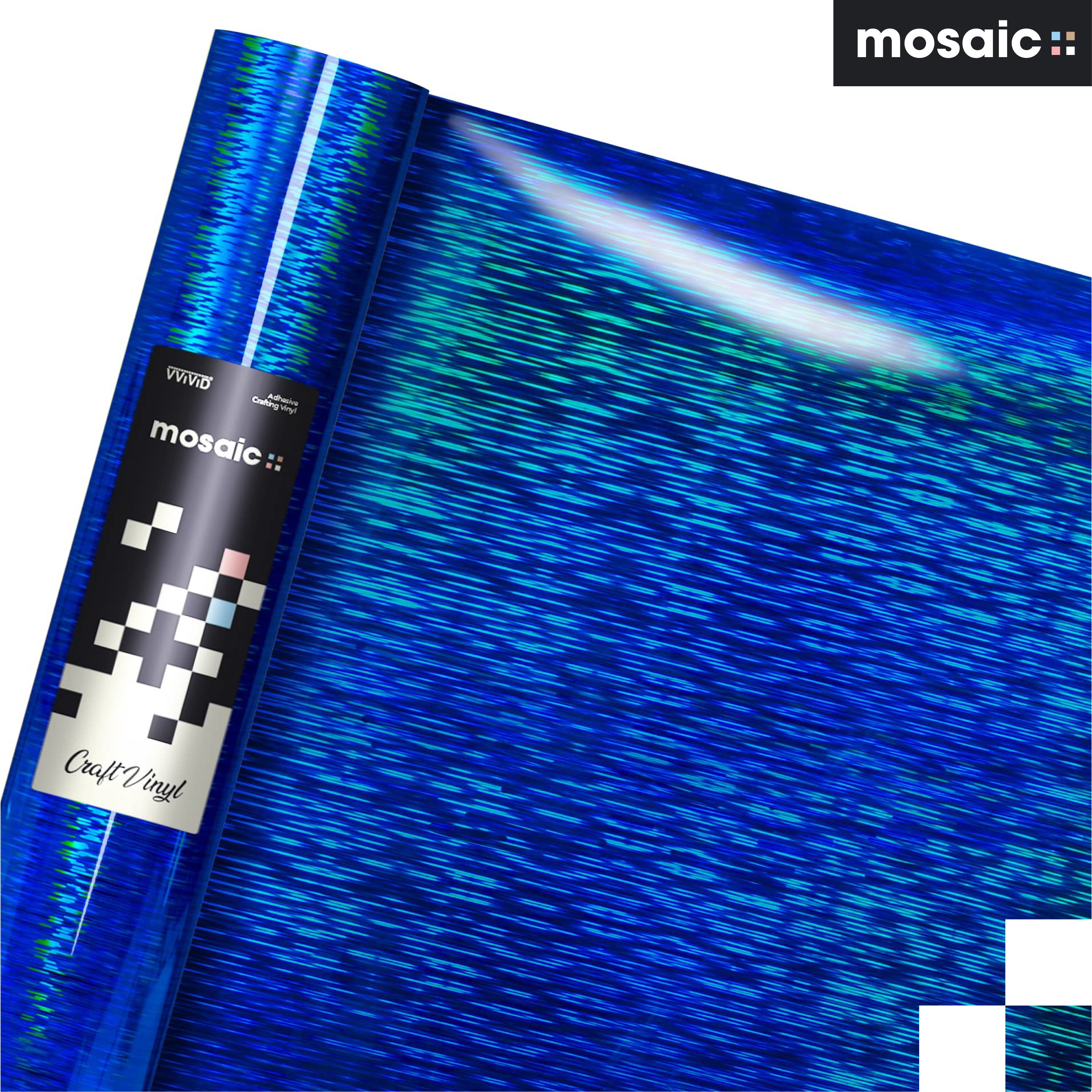 MOSAIC+ Blue Holographic Brushed — Craft Vinyl (1ft x 5ft) [MCF] - The VViViD Vinyl Wrap Shop