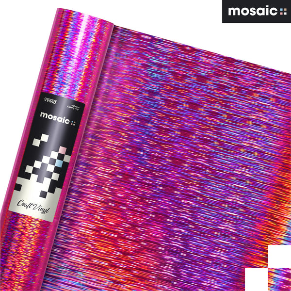 MOSAIC+ Rose Pink Holographic Brushed — Craft Vinyl (1ft x 5ft) [MCF] - The VViViD Vinyl Wrap Shop