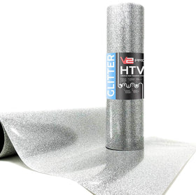 V2 Pro Silver Reflective Metallic Heat Transfer Vinyl Film HTV (12 x 3ft)