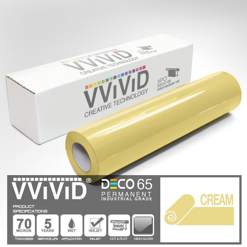 DECO65 Gloss Cream Permanent Craft Film - The VViViD Vinyl Wrap Shop
