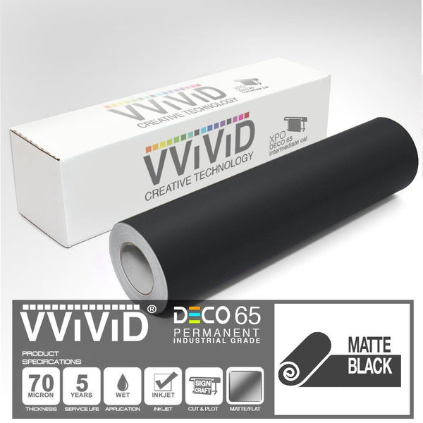 DECO65 Matte Black Permanent Craft Film - The VViViD Vinyl Wrap Shop