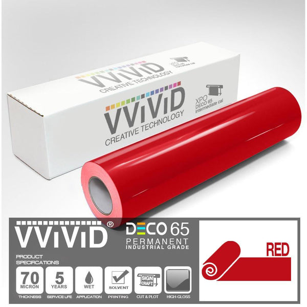 DECO65 Gloss Red Permanent Craft Film - The VViViD Vinyl Wrap Shop