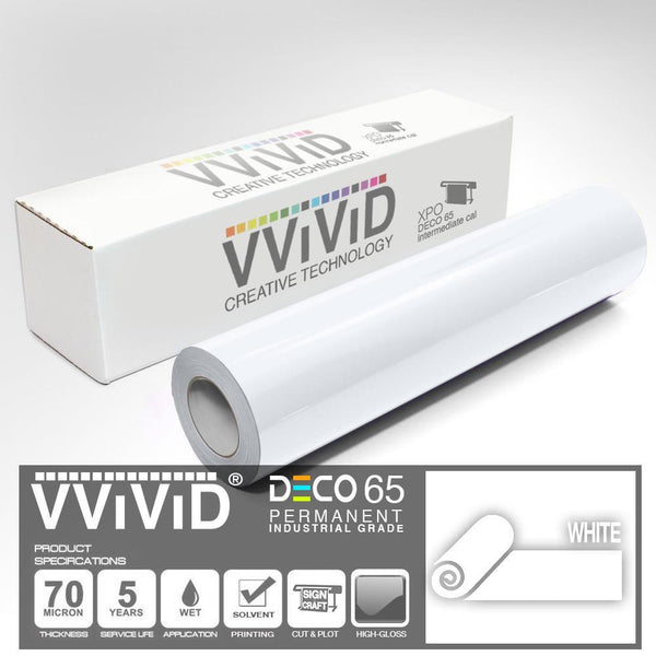 DECO65 Gloss White Permanent Craft Film - The VViViD Vinyl Wrap Shop
