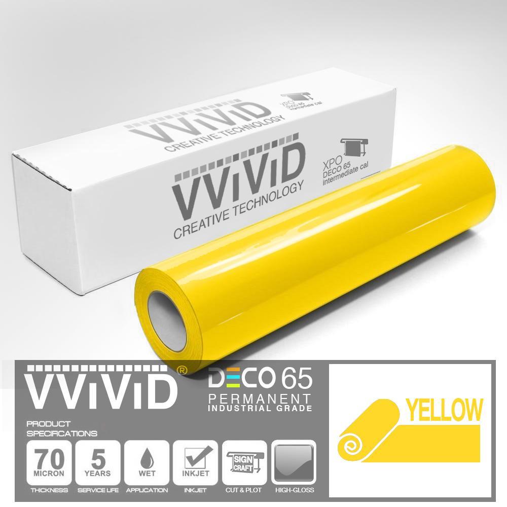 DECO65 Gloss Yellow Permanent Craft Film - The VViViD Vinyl Wrap Shop