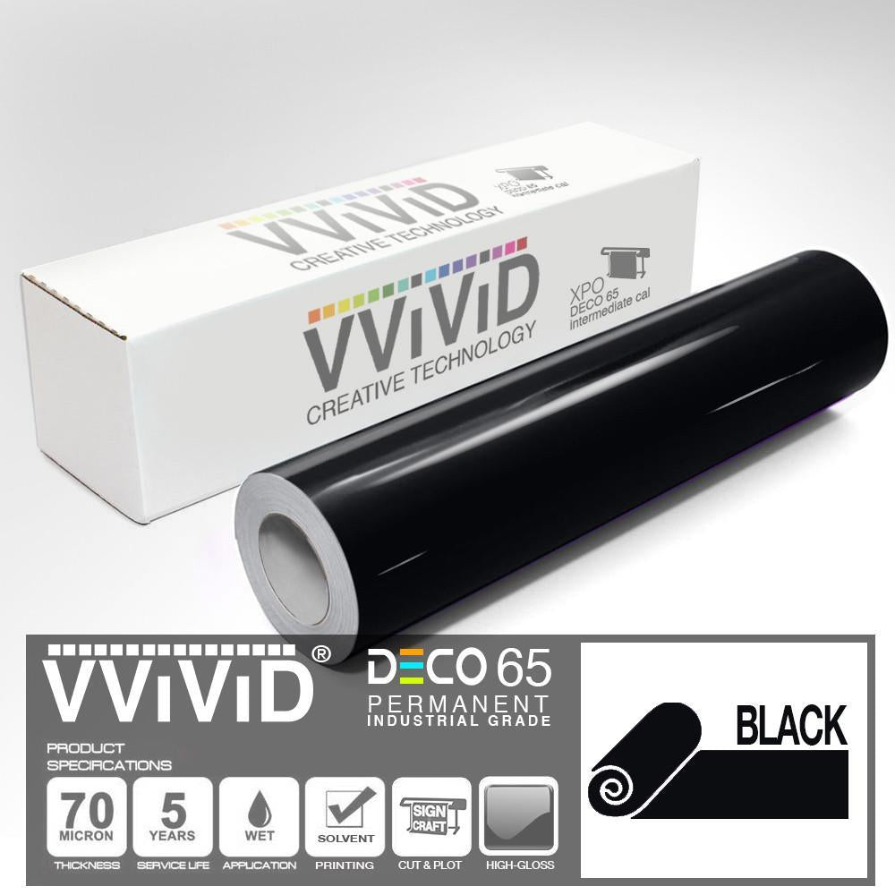 Glossy Permanent Vinyl Rolls - Color Black, Color White - 6fts