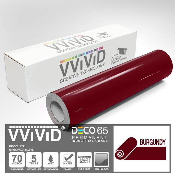 DECO65 Gloss Burgundy Permanent Craft Film - The VViViD Vinyl Wrap Shop