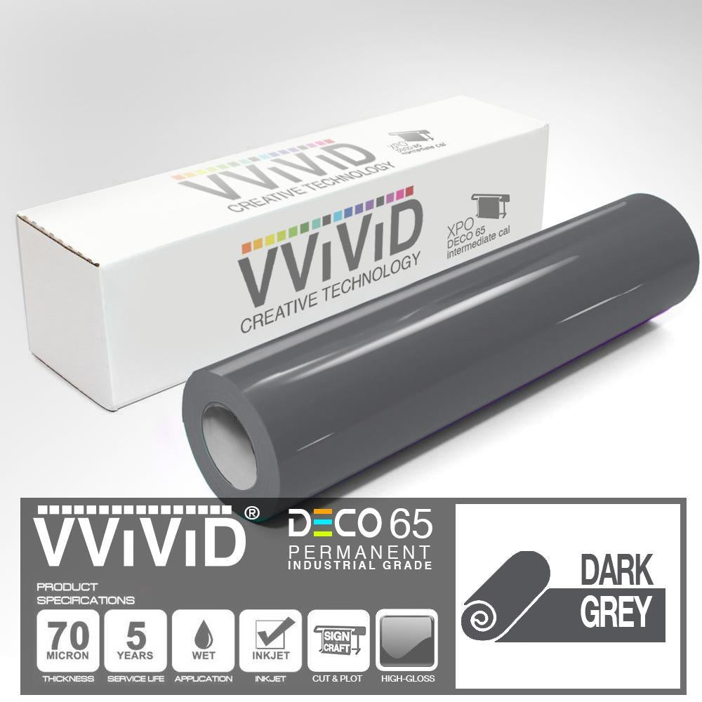 DECO65 Gloss Dark Grey Permanent Craft Film - The VViViD Vinyl Wrap Shop