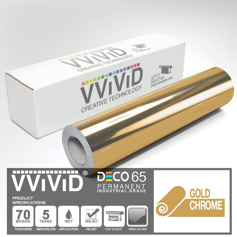 DECO65 Gloss Gold Chrome Permanent Craft Film - The VViViD Vinyl Wrap Shop