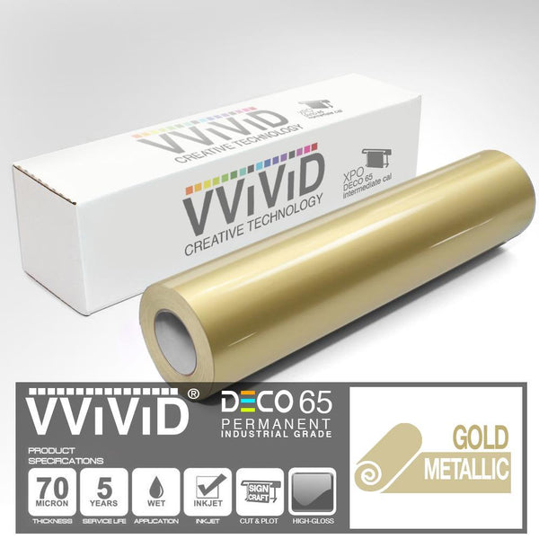 DECO65 Gloss Gold Metallic Permanent Craft Film - The VViViD Vinyl Wrap Shop